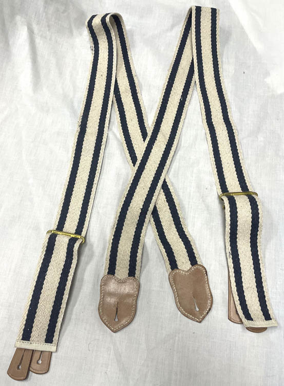 Indigo and Natural Non Elastic Suspenders